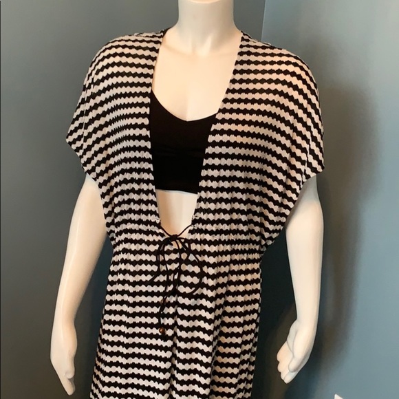 Victoria’s Secret Black & White Kaftan Coverup XL - Picture 1 of 6